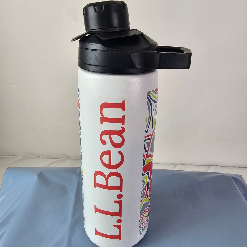 L.L. Bean CamelBak Chute Mag 20oz Water Bottle Stainless Steel Floral White Red